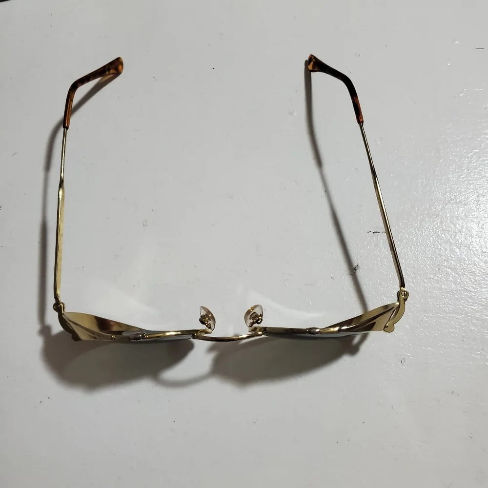 Sun Glasses Steampunk, gold rimmed. Vintage Unisex - Picture 2 of 4
